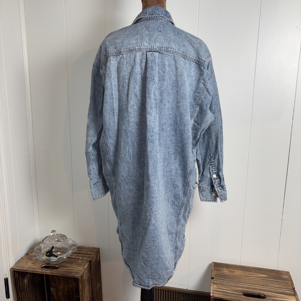 Universal Thread Jean Shirt Dress Womens XSmall Blue Denim Basic Pockets Retro - Picture 8 of 14